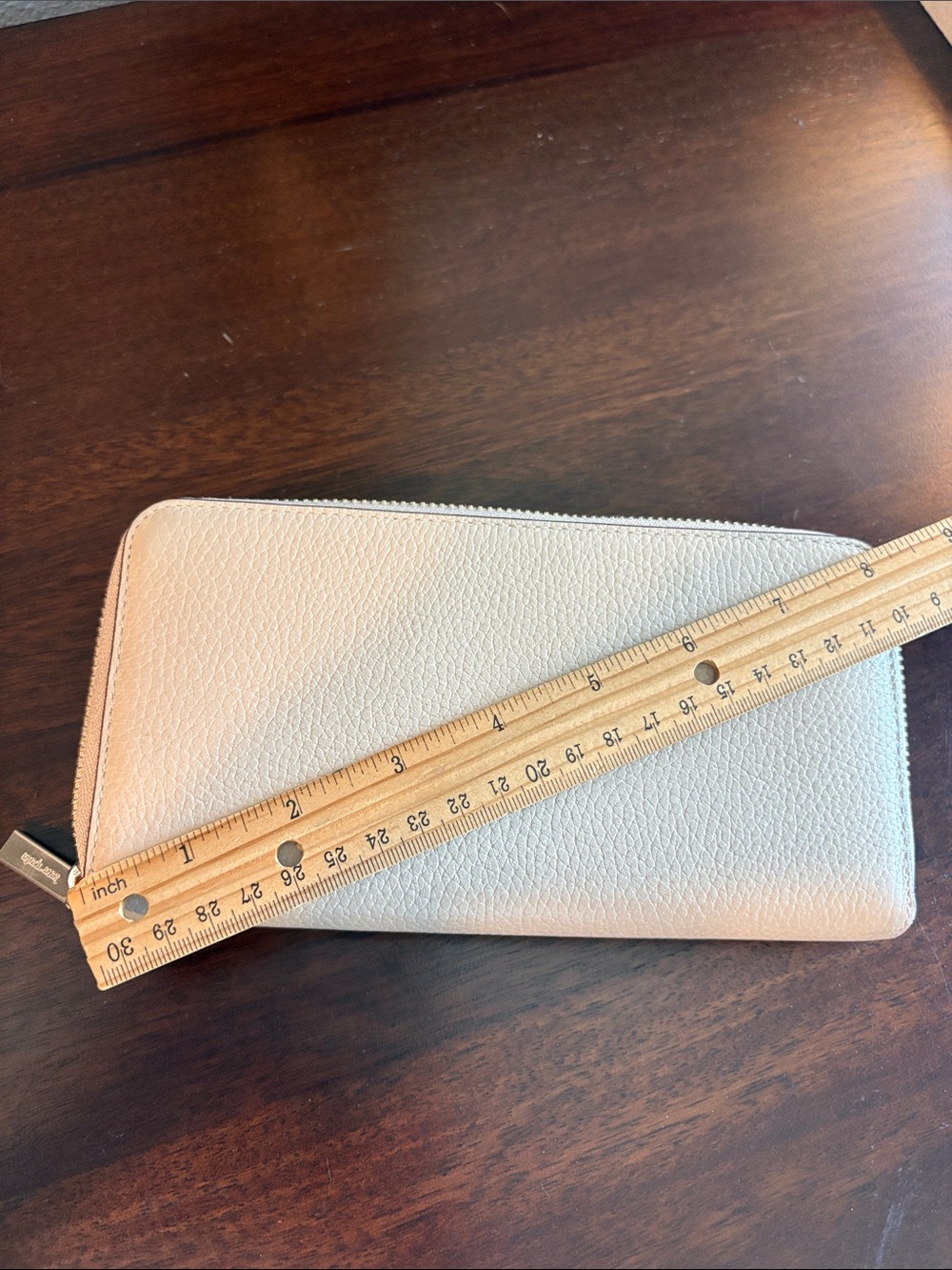 kate spade Cream and White Pebbled Leather Zip Wallet - Picture 17 of 17